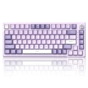 MageGee SKY81 75% Mechanical Gaming Keyboard, RGB Gasket Hot Swappable Wired Custom Creamy Sound Dampening Keyboard with Knob